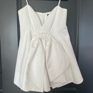 Bardot Annabelle Bow Mini White Dress